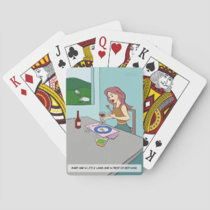 Mary hatte ein kleines Lamm, das Karten spielte Spielkarten