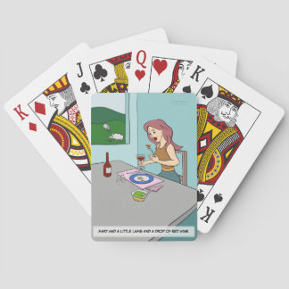 Mary hatte ein kleines Lamm, das Karten spielte Spielkarten