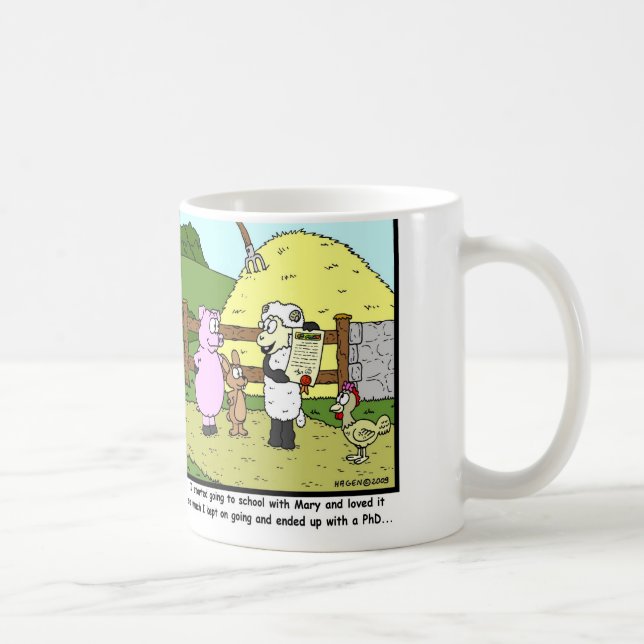 Mary hatte ein kleines Lamm, ging zur Schule ein Kaffeetasse (Rechts)