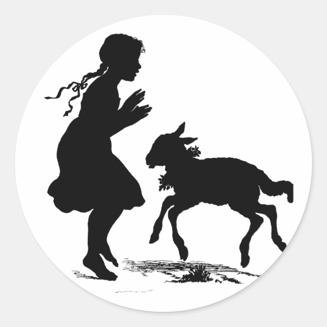 Mary hatte ein kleines Lamm Ostern Runder Aufkleber (Vorderseite)