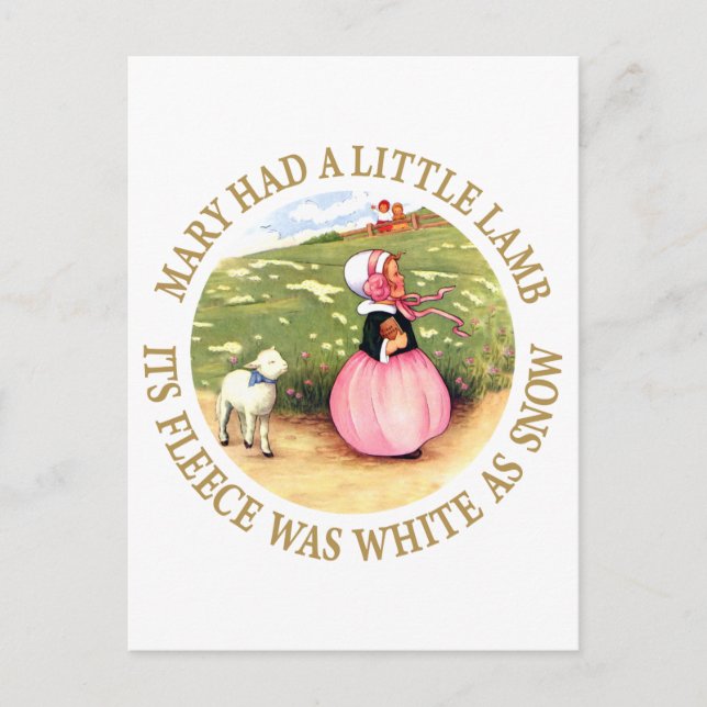 Mary hatte ein kleines Lamm Postkarte (Vorderseite)
