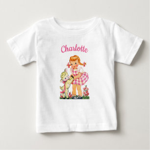 Mary hatte ein kleines personalisiertes Lamm-Mädch Baby T-shirt