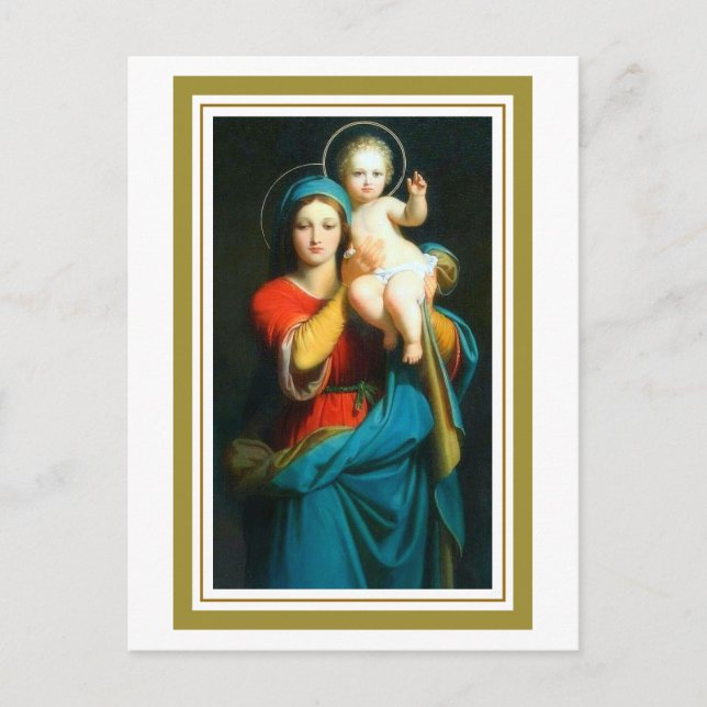 Mary hebt Jesus beherzte Postkarte auf (Vorderseite)