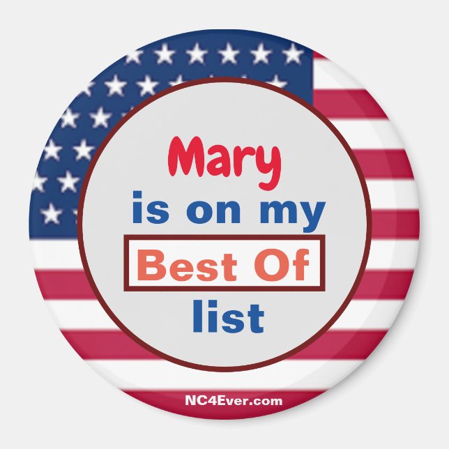 Mary ist in meinem besten Of List Magnet (Vorne)