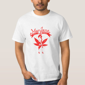 Mary Jane Puff Pass Frauenwerk Rot T-Shirt