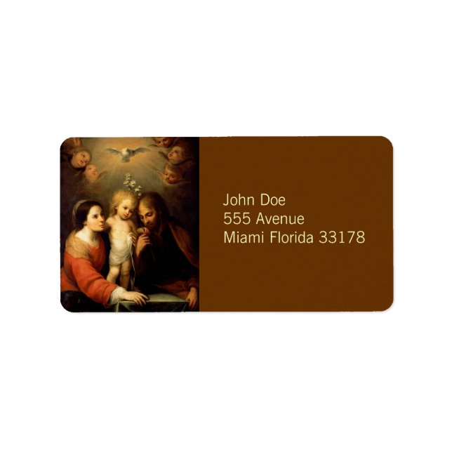 Mary, Jesus & Joseph Label Adressaufkleber (Vorne)