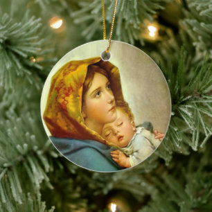 Mary & Jesus Katholische Kirche Weihnachten religi Keramik Ornament