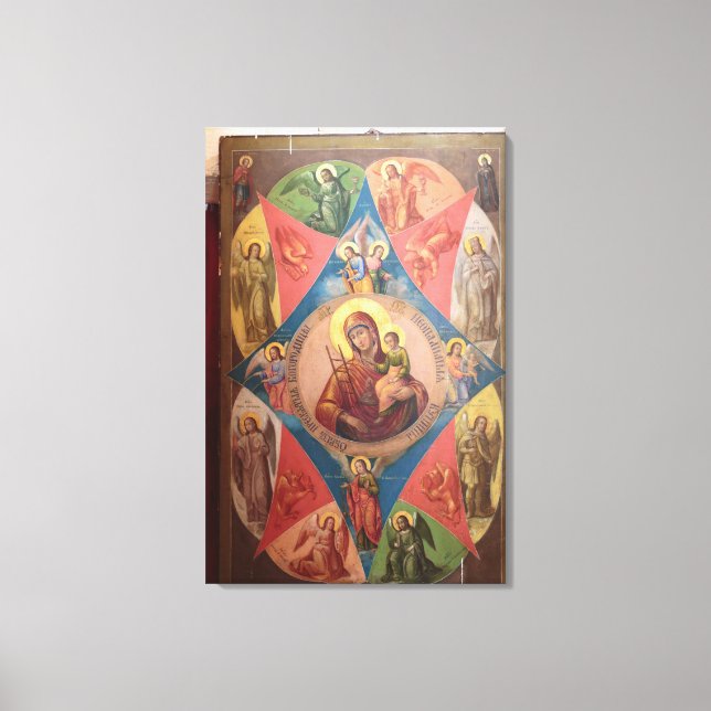 Mary, Jesus, und Engel Leinwanddruck (Vorderseite)