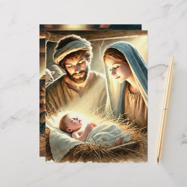 Mary Joseph & Baby Jesus Nativbook (Vorderseite/Rückseite Beispiel)