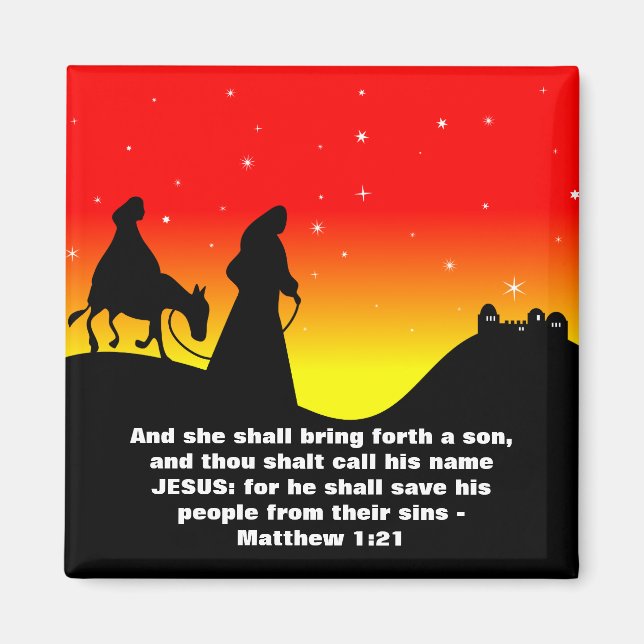 Mary & Joseph, Bible Scripture Verse Magnet (Vorne)
