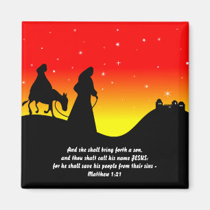 Mary & Joseph, Bible Scripture Verse Magnet