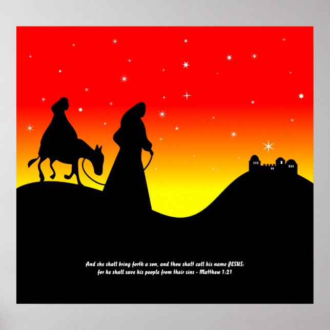 Mary & Joseph, Bible Scripture Verse Poster (Vorne)
