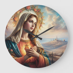 Mary Jungfrau Jesus Große Wanduhr