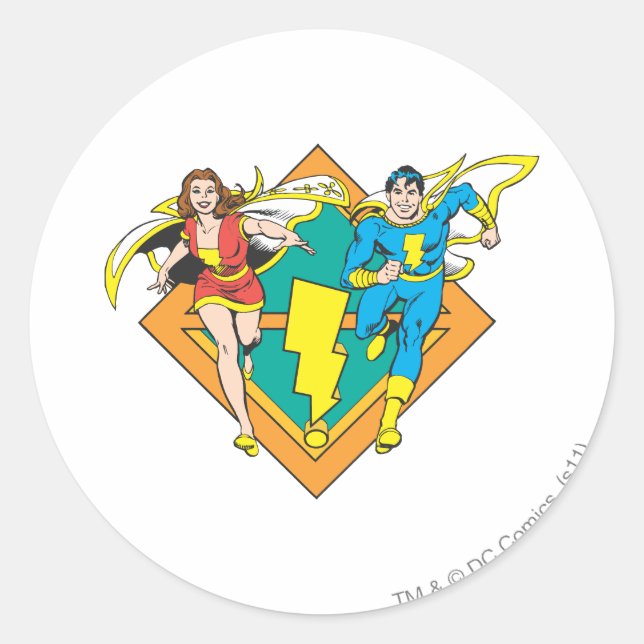 Mary & Junior Run Runder Aufkleber (Vorderseite)