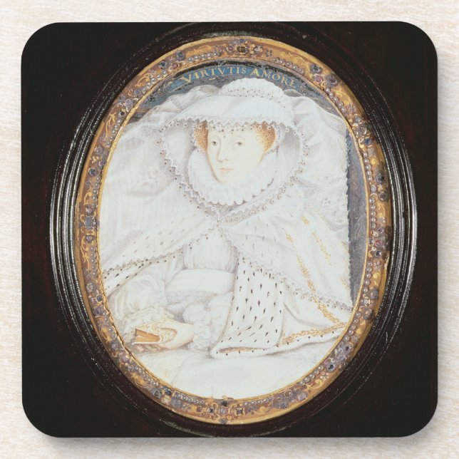 Mary-Königin der Schotten (1542-87) als Witwe Untersetzer (Vorderseite)