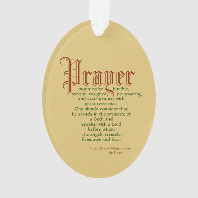 Mary Magdalene de Pazzi (JM 45) Oval Acrylic Ornament (Rückseite)