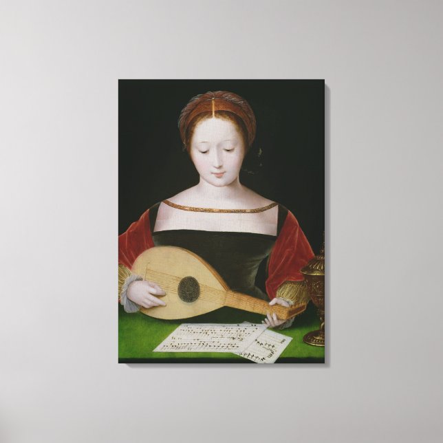 Mary Magdalene Eine Lute Leinwanddruck (Vorderseite)