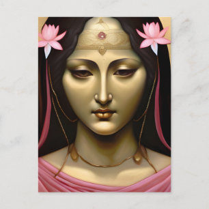 Mary Magdalene Gold und Pink Postkarte
