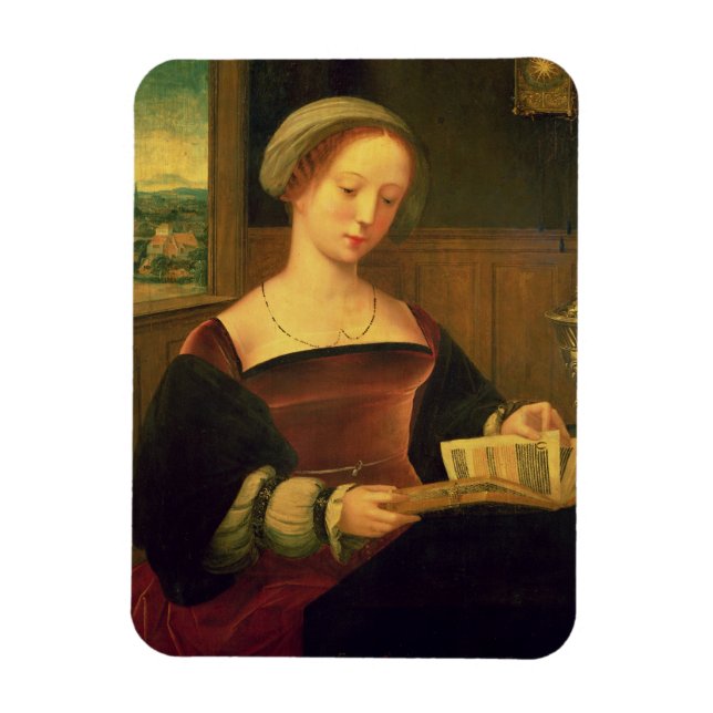 Mary Magdalene Reading (Öl auf Tafel) Magnet (Vertikal)