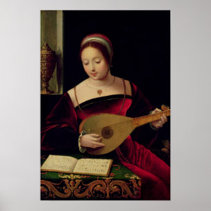 Mary Magdalene spielt die Lute Poster