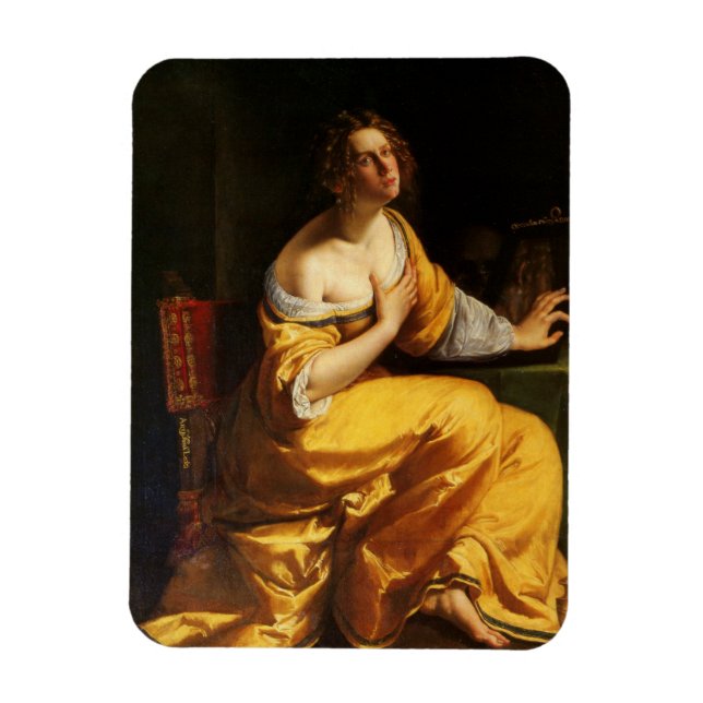 Mary Magdalene (von Artemisia Gentileschi) Magnet (Vertikal)