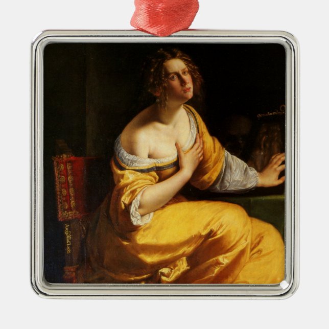 Mary Magdalene (von Artemisia Gentileschi) Ornament Aus Metall (Vorne)