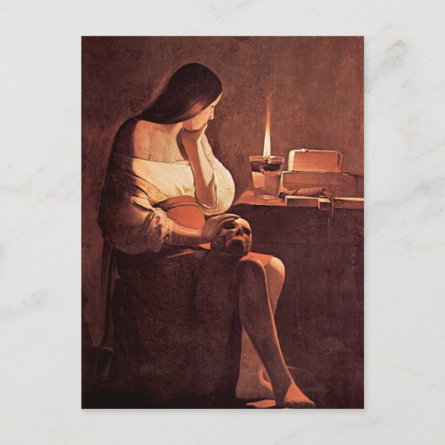 Mary Magdalene von Georges de La Tour Postkarte (Vorderseite)