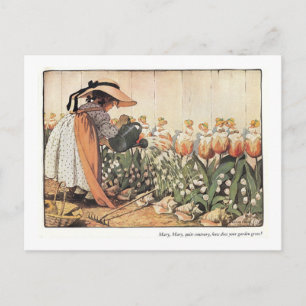 Mary, Mary, Quite Contrary Kinderreim-Postkarte Postkarte