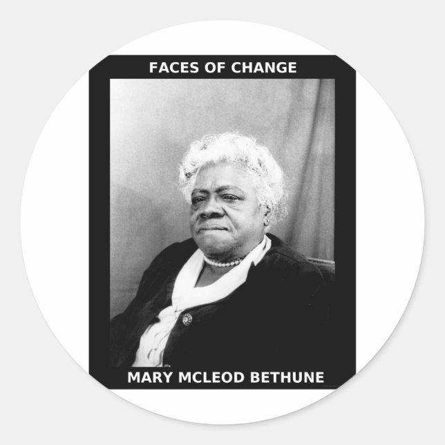 Mary McLeod Bethune Runder Aufkleber (Vorderseite)