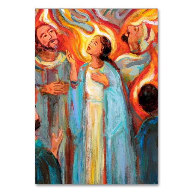 Mary Memorare Gebetskarte Tischnummer (Vorderseite)