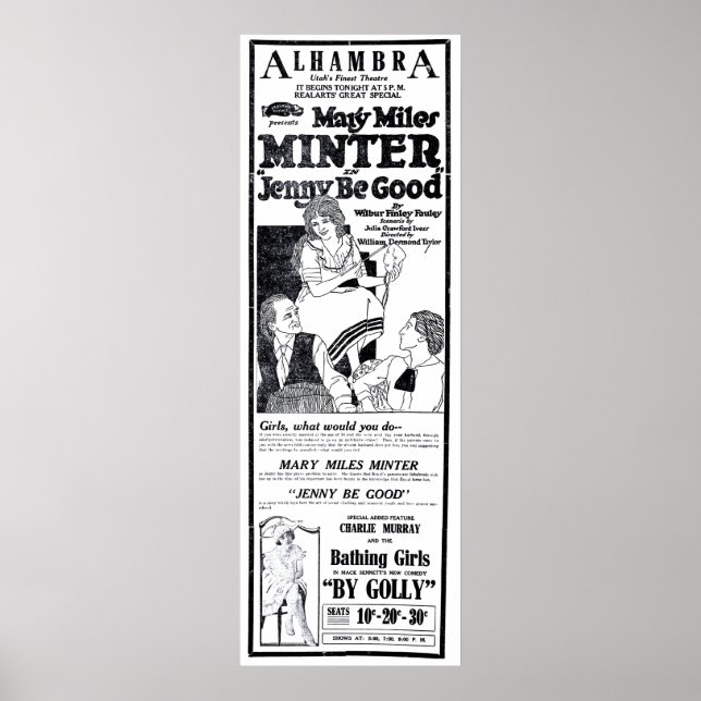 Mary Miles Minter 1920 Vintager Film und Plakat (Vorne)
