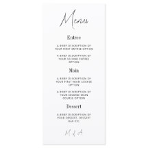 Mary - Minimalistisches elegantes Hochzeitsmenü