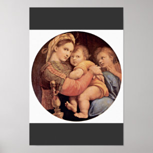 Mary mit Christkind und John the Baptist Tondo Poster