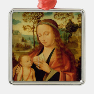 Mary mit dem Christus-Kind, Anfang des 16. Silbernes Ornament