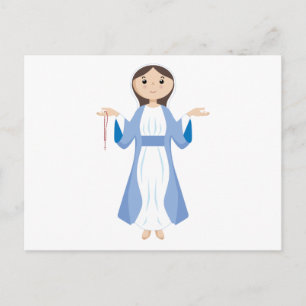 Mary mit Rosary Postkarte