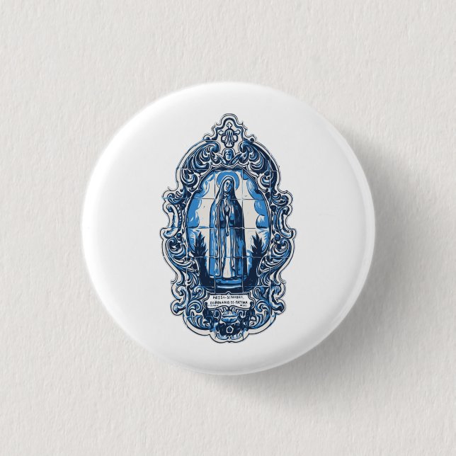 Mary Mutter von Jesus, Fatima. katholisches Kissen Button (Vorderseite)