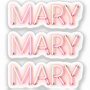 Mary Name in Glows Neon Lights x3 Aufkleber