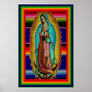 Mary of Guadalupe Zarape Poster, Jungfrau der Frau Poster