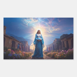 Mary of Nazareth Walking Alone Rechteckiger Aufkleber