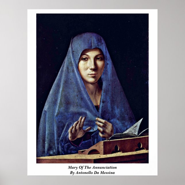 Mary of the Annunciation by Antonello Da Messina Poster (Vorne)