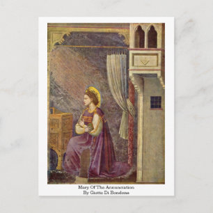 Mary of the Annunciation by Giotto di Bondone Postkarte