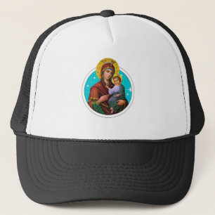 Mary Our Lady of Perpetual Help Mother God Baby Truckerkappe