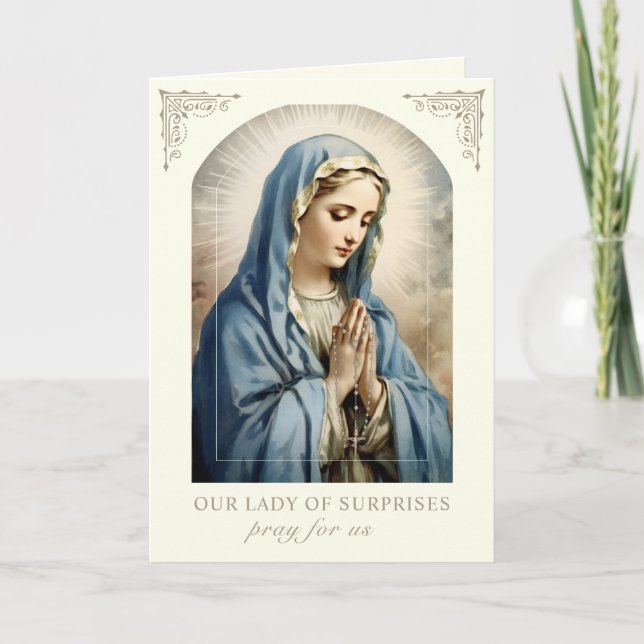 Mary Our Lady of Surprises Gebet katholisch Karte (Vorderseite)
