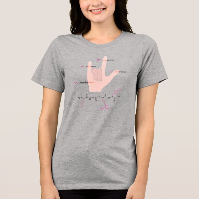 MARY peptide, I-love-U sign w/ custom text Tri-Blend Shirt (Vorderseite)