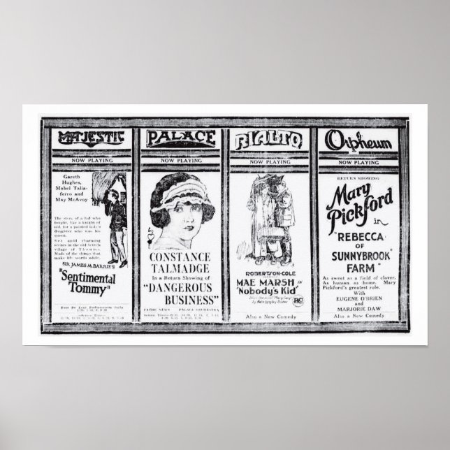 Mary Pickford Mae Marsh Constance Talmadge 1921 ad Poster (Vorne)