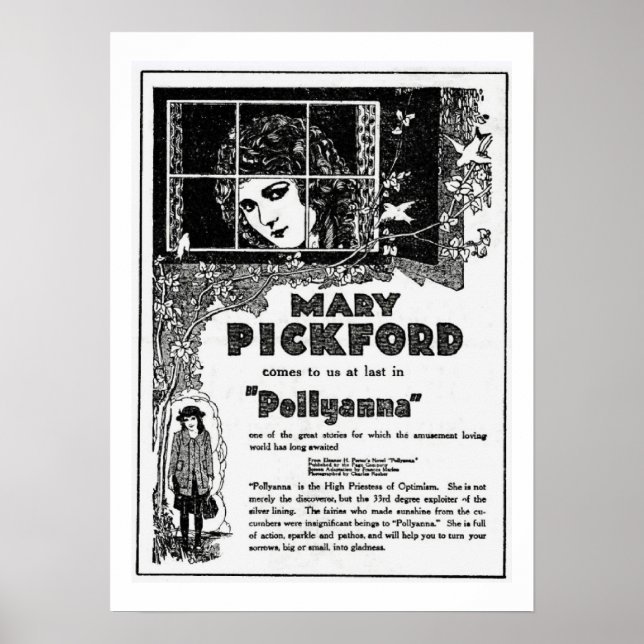 Mary Pickford Pollyanna Movie Ad Print Poster (Vorne)