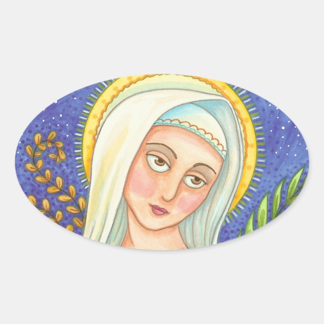 Mary Portrait CLASSIC OVAL STICKERS Sheet (Vorderseite)