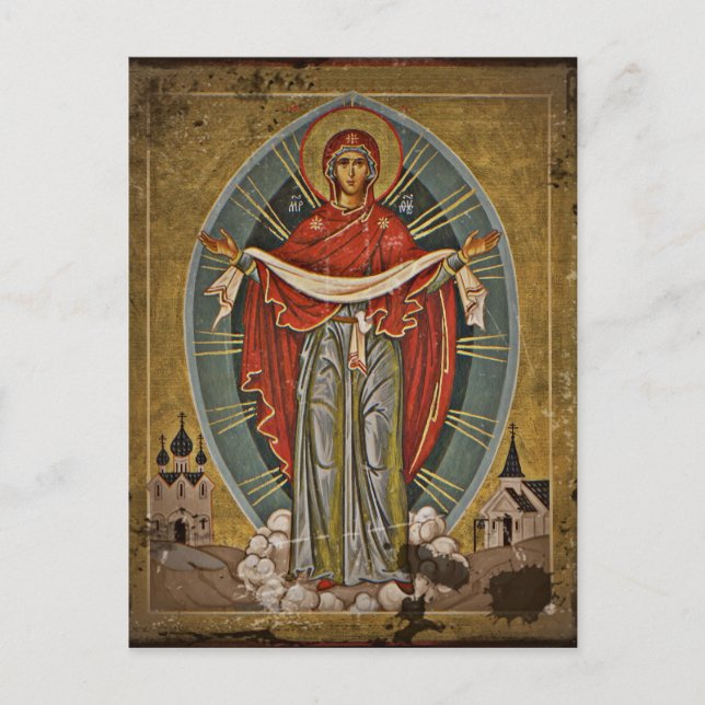 Mary Protector Theotokos Postkarte (Vorderseite)
