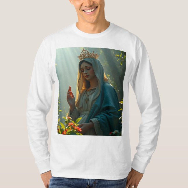 Mary Queen of Heaven Men's Long Sleeve T-Shirt (Vorderseite)