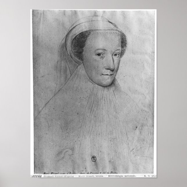 Mary, Queen of Schotten in white trauurning, 1560 Poster (Vorne)
